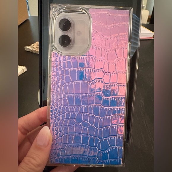 Iridescent Snake Skin Square Phone Case IPHONE 16 - Picture 2 of 2